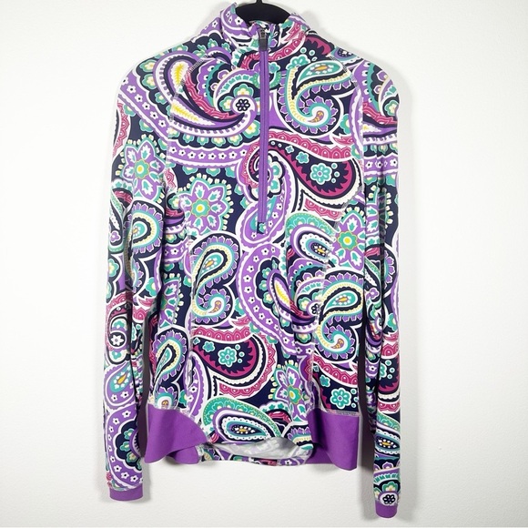 Peter Millar Tops - Peter Millar Womens Performance 1/4 Zip Pull Over Size Small Purple Paisley Golf